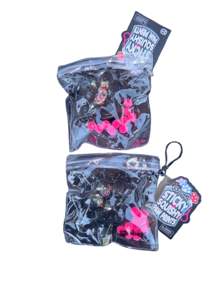 Scrunchems Sticky Squishy paws pink and black