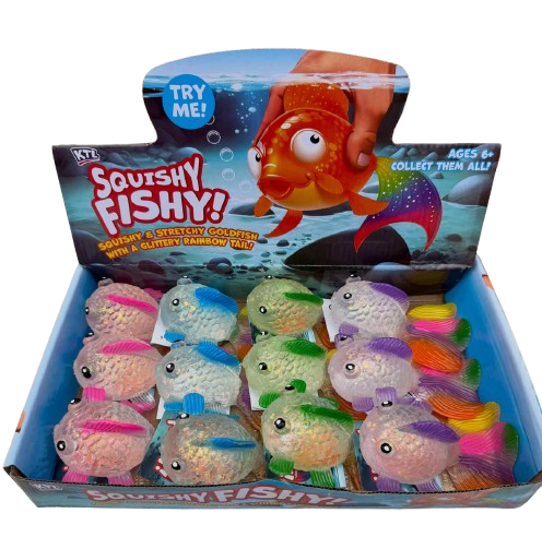Squishy fishy with glitter rainbow tail